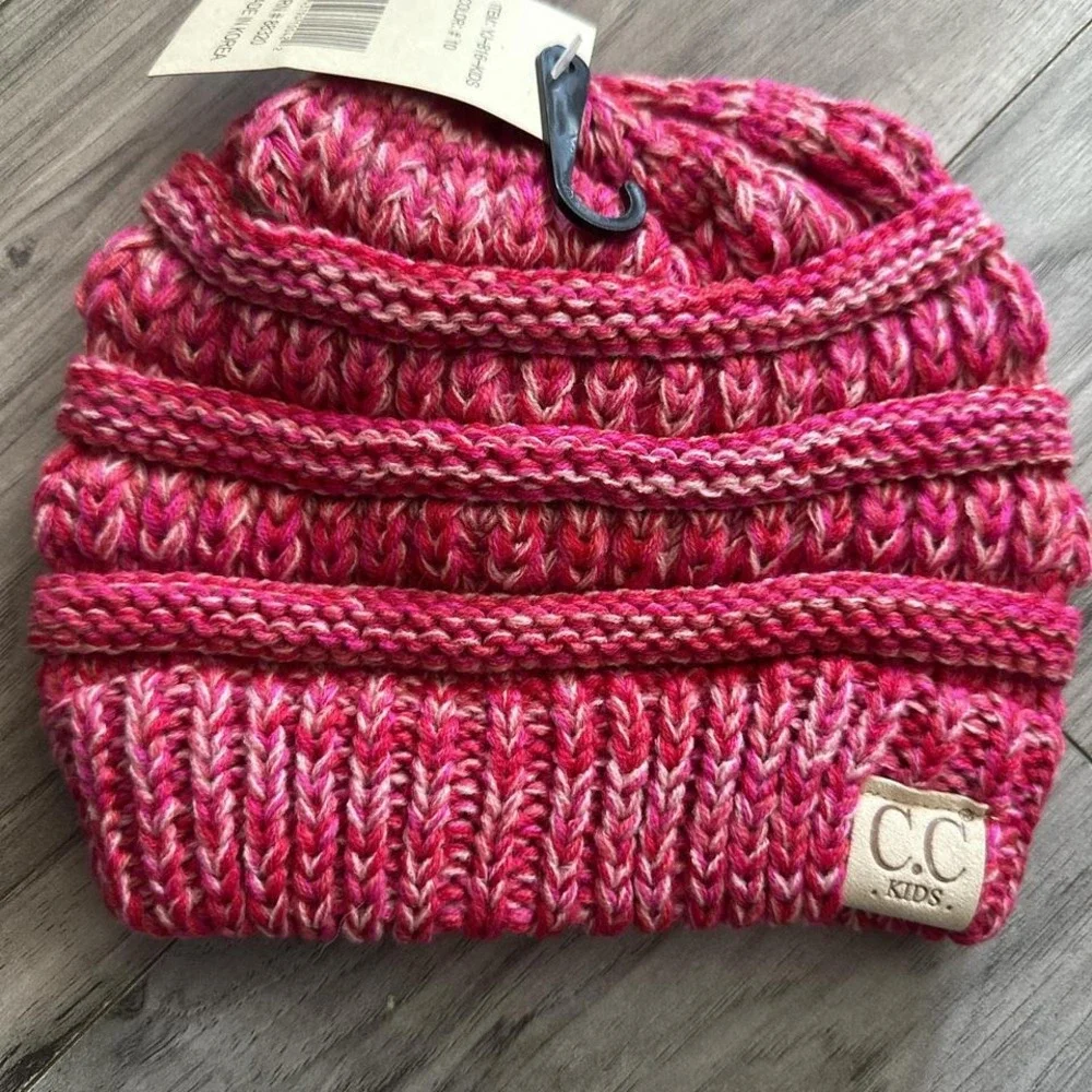 New Pink/White‎ CC Beanie Kids Hat
